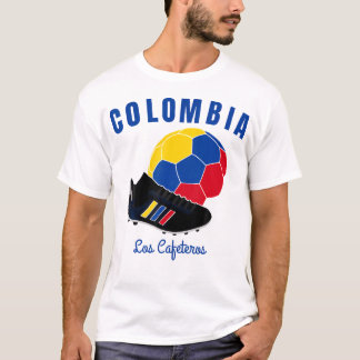 T-shirt Football Boot Ball Cafeteros Colombie Drapeau Foot