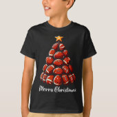 T-shirt Football Christmas Tree Lights Funny Football Play (Devant)
