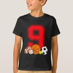 T-shirt Football de baseball de baseball de 9 ans