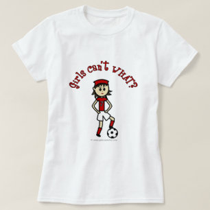T-shirt Football féminin léger en uniforme rouge