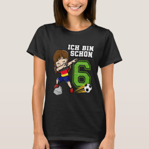 T-shirt Football Girl Ich bin schon 6 Anniversaire Alleman