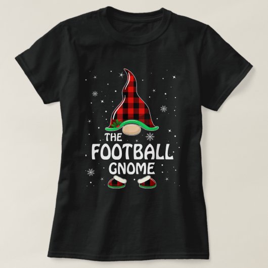 T-shirt Football Gnome Buffalo Plaid Matching Family Chris (Design devant)