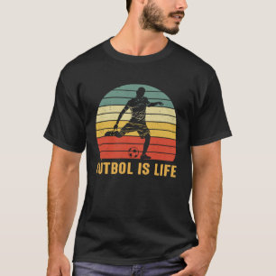 T-shirt Football Is Life Retro Vintage Best Soccer Hommes