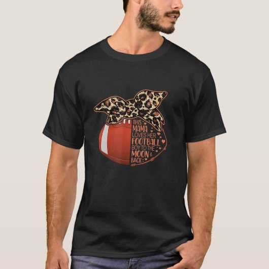 T-shirt Football Mama Vintage Leopard Messy Bun (Devant)