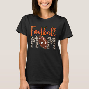 T-shirt Football Maman Football Leopard Orange Avec Coeur