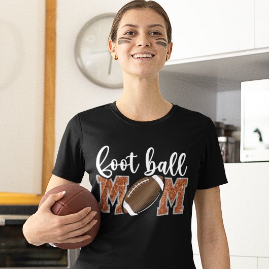 T-shirt Football Mom cute bright Orange text