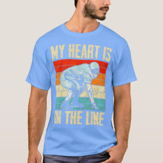 T-shirt Football Mon Coeur Est En Ligne L'Offensive Linema
