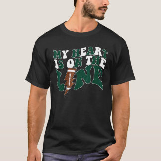 T-shirt Football Mon Coeur Est En Ligne L'Offensive Linema
