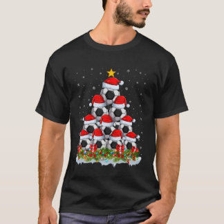 T-shirt Football Noël Arbre Lumineuses Sport Joueur