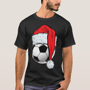 T-shirt Football Noël Balle Santa Hat Funny Sport Noël Bo