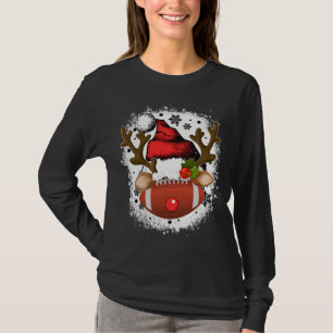 T-shirt Football Noël rennes avec Santa Hat Funny X