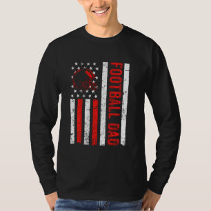T-shirt Football Papa Drapeau Américain Fier Papa De Balle