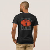 T-shirt Football Papa Retro Texte Design-orange et gris (Dos entier)