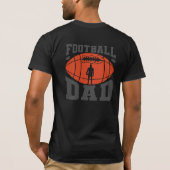 T-shirt Football Papa Retro Texte Design-orange et gris (Dos)
