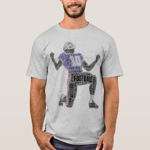T-shirt Football Player Word Art Dedication Inspiration