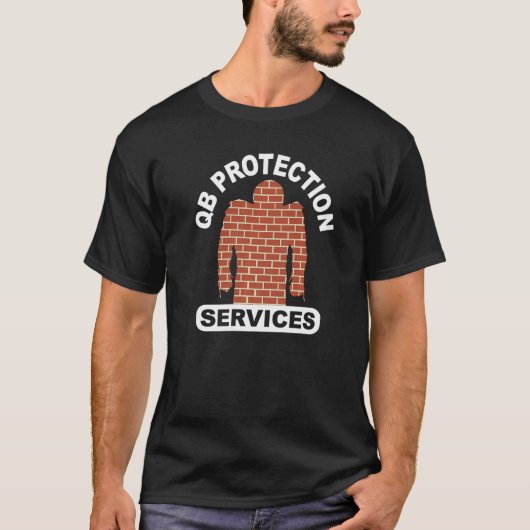 T-shirt football qb protection services offensive lineman (Devant)