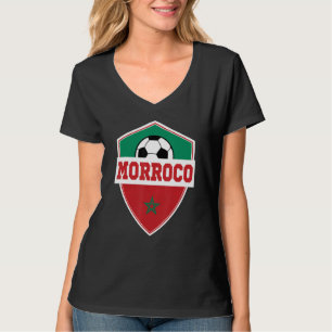 T-shirt Football Rétro Vintage Marocain Drapeau Maroc Foot