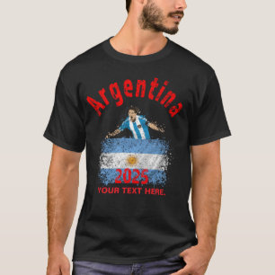 T-shirt Football Soccer Celebration Argentine Drapeau 2025