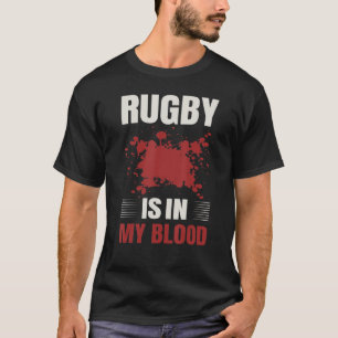 T-shirt Football Sport Rugby Dans Mon Sang Hommes Et Femme