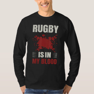 T-shirt Football Sport Rugby Dans Mon Sang Hommes Et Femme
