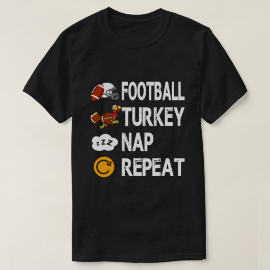 T-shirt Football Turquie Thanksgiving Nap Répéter mignonne (Design devant)