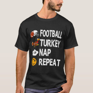 T-shirt Football Turquie Thanksgiving Nap Répéter mignonne