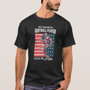T-shirt Football US Drapeau Mon Favori Football Player Cal