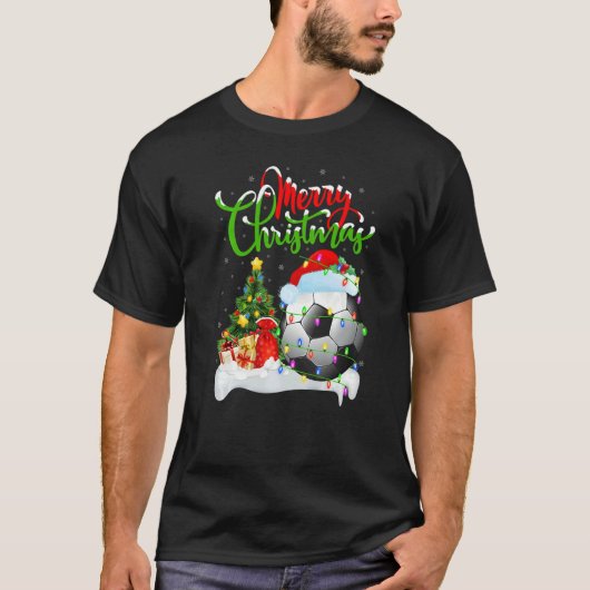 T-shirt Football Xmas Decorations Santa Football Christma (Devant)