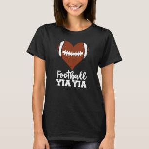 T-shirt Football Yia Yia Football Heart Grandma Yia Yia