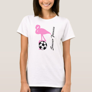 T-shirt Footballeuse Princesse Flamant Rose