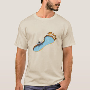 T-shirt Footprint Lake - Surreal Fishing Art