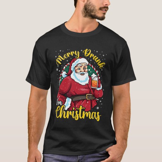 T-shirt for Beer   Merry Drunk I m Christmas (Devant)