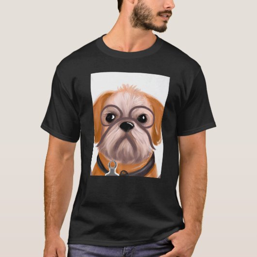 T-shirt For Cute Dog Puppie Fan In Dog Style 1 (Devant)