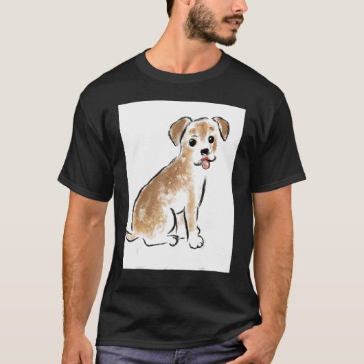 T-shirt For Cute Dog Puppie Fan In Dog Style 1 (Devant)