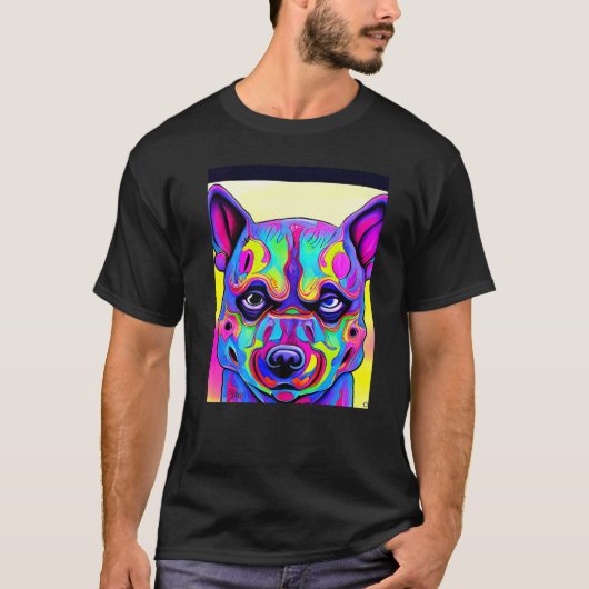 T-shirt For Cute Dog Puppie Fan In Dog Style 1 (Devant)
