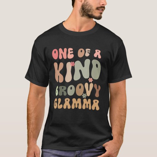 T-shirt for Grandma One of a Kind Glamma Playful Groovy Te (Devant)