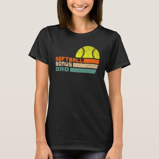 T-shirt for mens softball bonus dad from stepdaughter step (Devant)