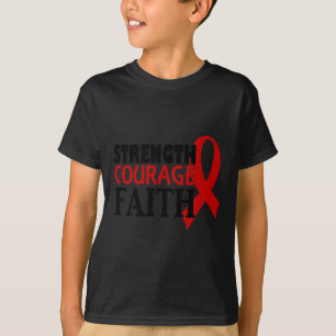 T-shirt Force Courage Foi Sang Cancer Maladie cardiaque