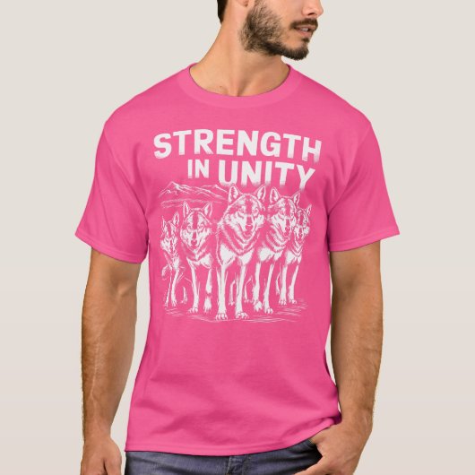 T-shirt Force Dans Le Lien Unité Du Pack Wolf Wolves (Devant)
