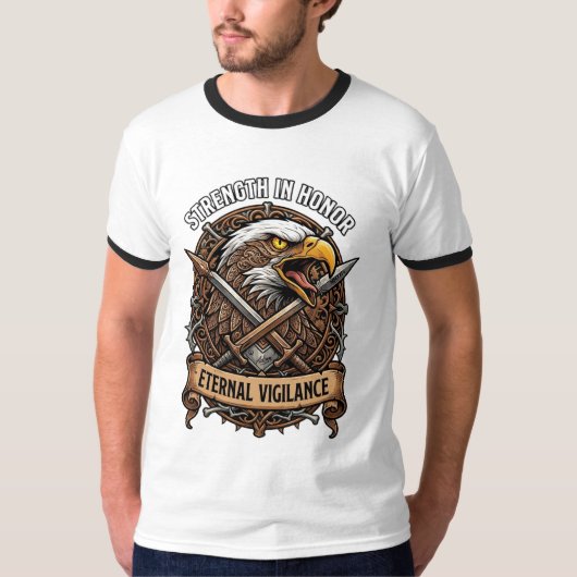 T-shirt Force Dans l'Honneur Vigilance Éternelle Aigle (Devant)