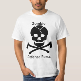 T-shirt Force de défense de zombi : Crânes et haches