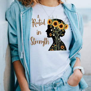 T-shirt Force enracinée Maman - Arte en silhouette floriss