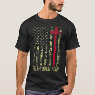 T-shirt Force Foi Christian Cross American Usa Drapeau