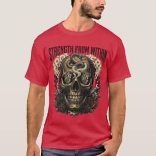 T-shirt Force Intérieure - Crâne Gothique & Tatouage de Se