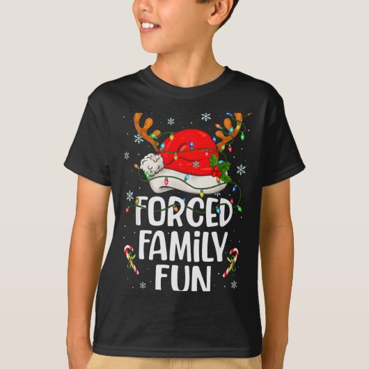 T-shirt Forced Family Fun Sarcastic Christmas Funny Men Wo (Devant)