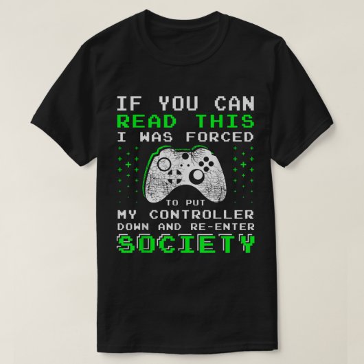 T-shirt Forced to Pause Funny Gamer Controller Art (Design devant)