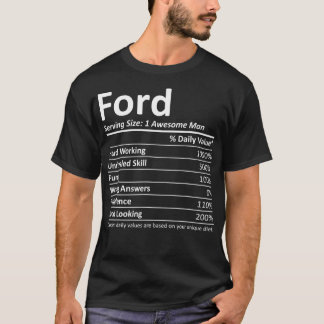 T-shirt FORD Nutrition Funny Anniversaire Nom personnalisé