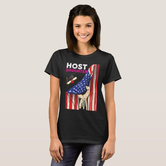 T-shirt Foreign Host Family Daughter Flag Hand Exchange St (Devant entier)