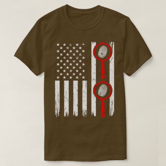T-shirt Forensic Science USA Drapeau Forensic Scientist (Design devant)