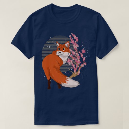 T-shirt Forest Animal Lover Sakura Cute Cherry Blossom Fo  (Design devant)